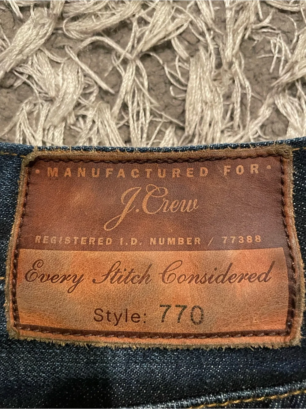 J. Crew Men's Straight Jeans in Dark Indigo Blue